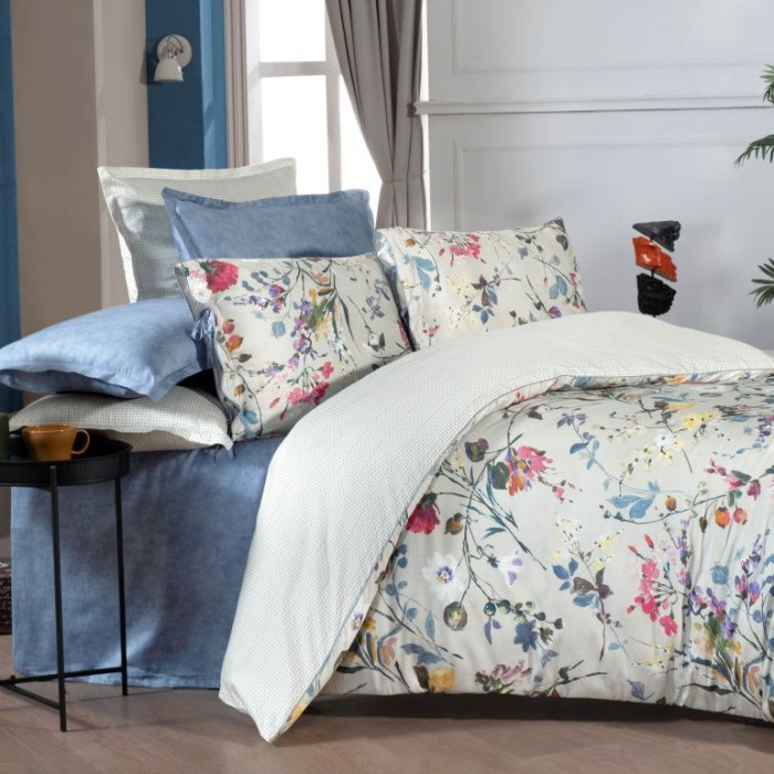 Постельное белье Sarev "Irina", семейное, серый