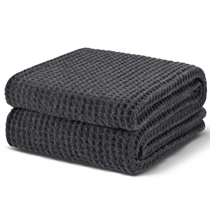 Плед Hamam шерсть "Dimension Waffle", 130x180 см, темно-серый
