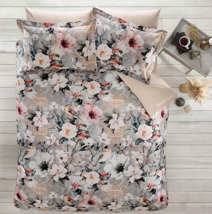 Постельное белье Tivolyo Deluxe "Marigold", 1,5 спальное, серый