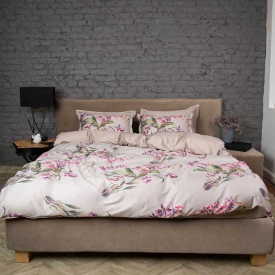 Постельное белье DecoFlux &quot;Orchids Almond&quot;, 2-х спальное (евро), бежевый