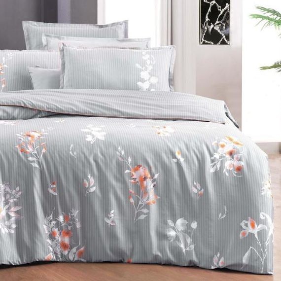 Постельное белье Sarev "Lida", семейное, серый