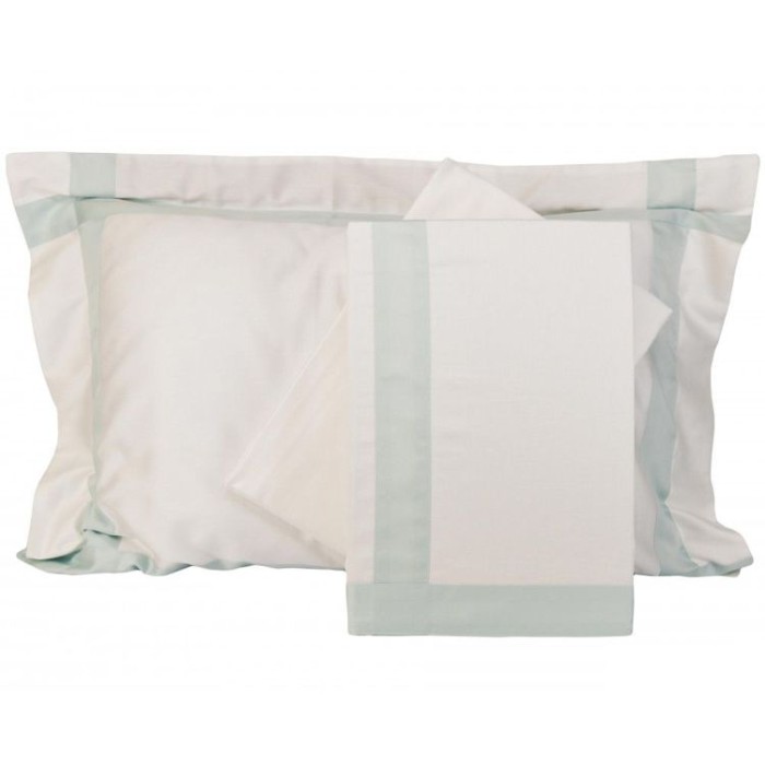 Постельное белье Tivolyo с вышивкой "Banda", семейное, крем-бирюзовый