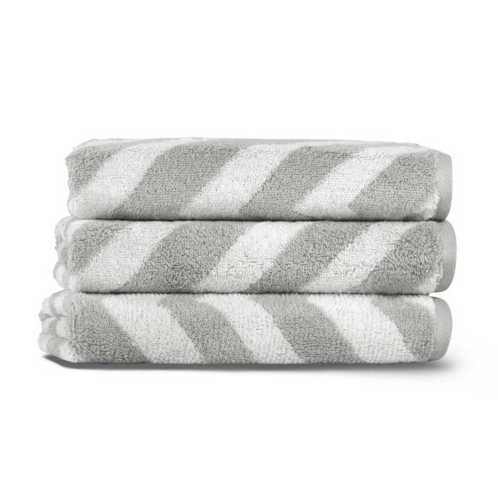 Полотенце Lappartement "Chevron Yarn Dyed", 76x142 см, экрю-светло-серый