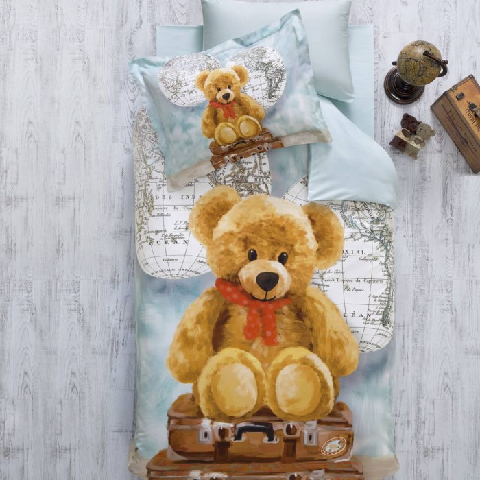 Постельное белье Tivolyo подростковое "Masha", 1,5 спальное, голубой