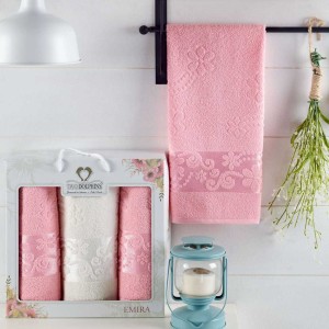 Комплект полотенец TWO DOLPHINS "EMIRA", 50x90-70x140 см, розовый