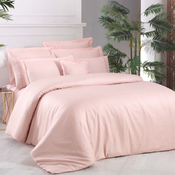 Постельное белье Sarev страйп "Jacquard", 2-х спальное (евро), розовый