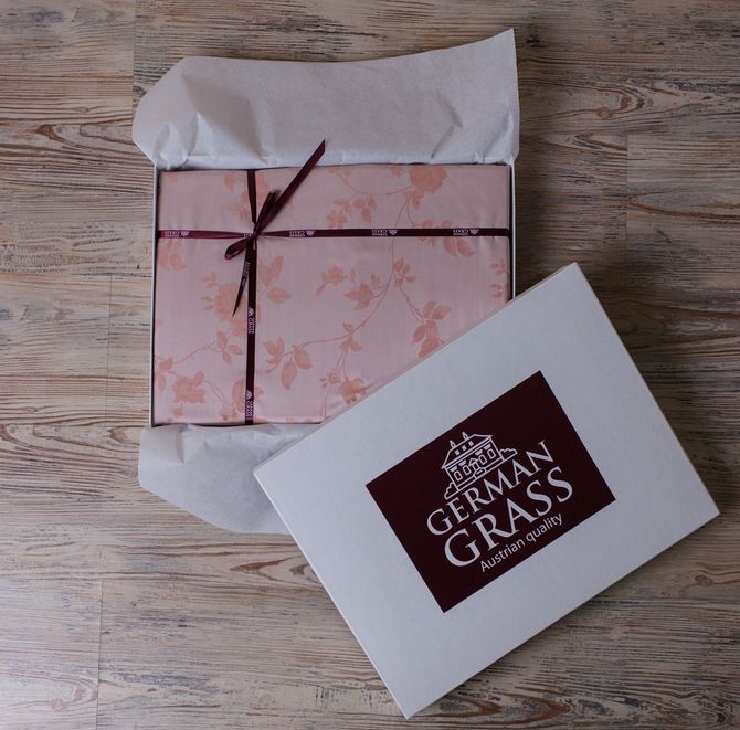 Постельное белье German Grass "Apricot Palette Grass", семейное, абрикосовый