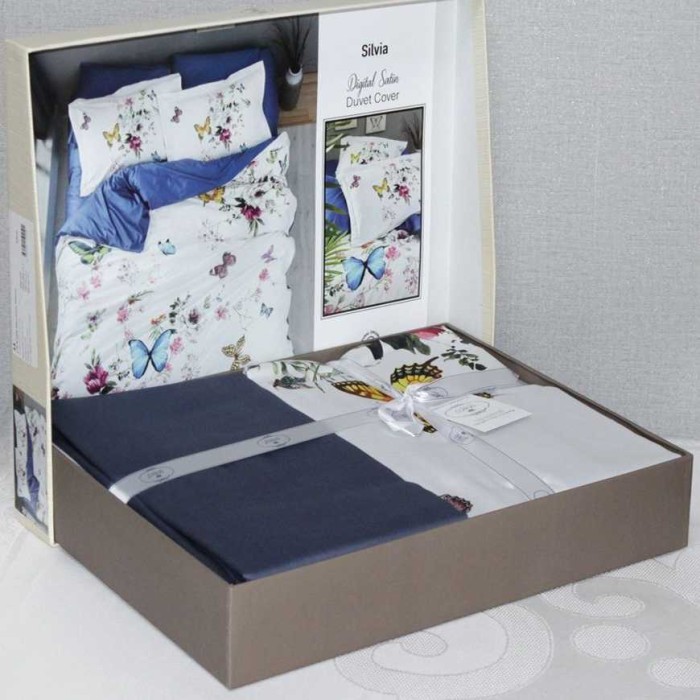 Постельное белье Do&Co Lux Exclusive "Silvia", 2-х спальное (евро), голубой