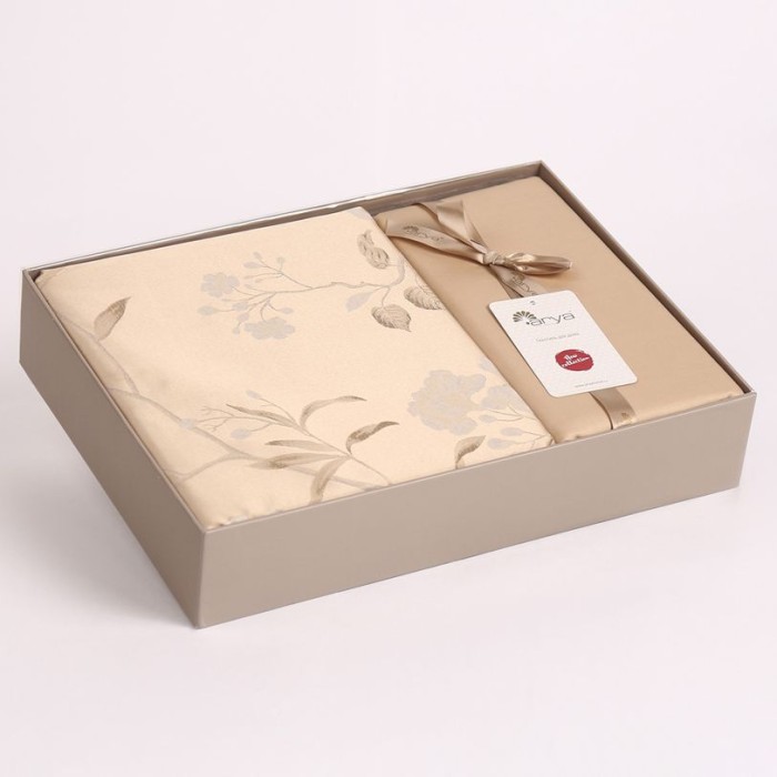 Постельное белье Arya Majestik бамбук "Huda", 2-х спальное (евро), золотистый