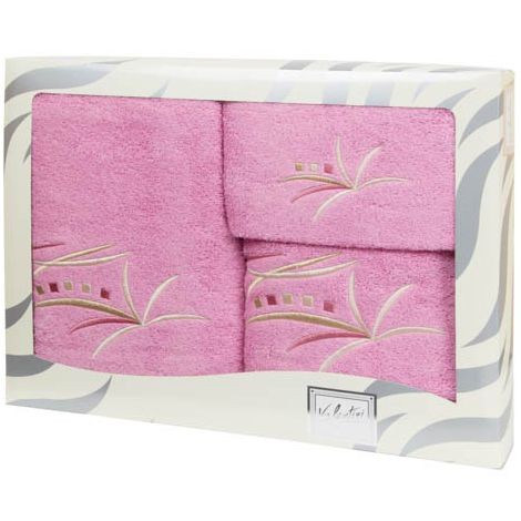 Комплект полотенец Valentini "81043", 2131, 3 шт, розовый