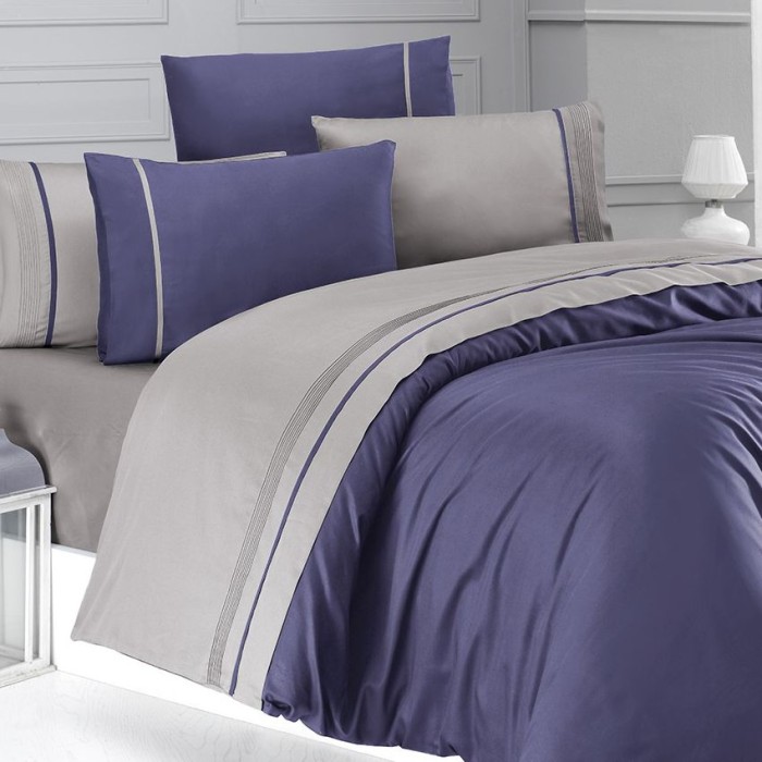 Постельное белье Do&Co сатин "Style", 2-х спальное (евро), светло-синий
