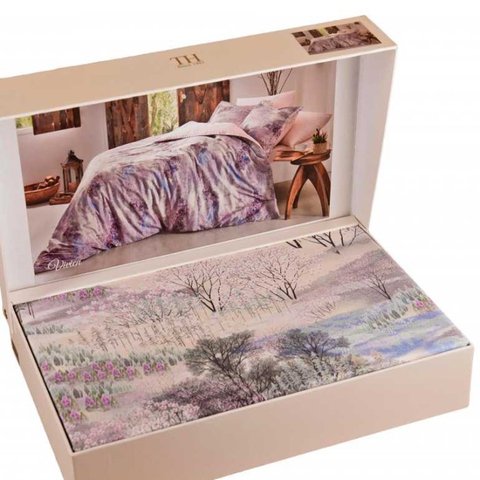 Постельное белье Tivolyo Deluxe "Vivien", 1,5 спальное, лаванда