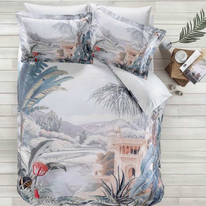 Постельное белье Tivolyo Deluxe "Matilda", 2-х спальное (евро), голубой