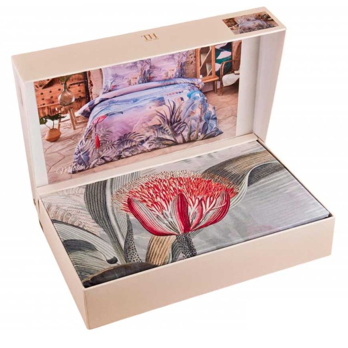 Постельное белье Tivolyo Deluxe "Matilda", 2-х спальное (евро), голубой