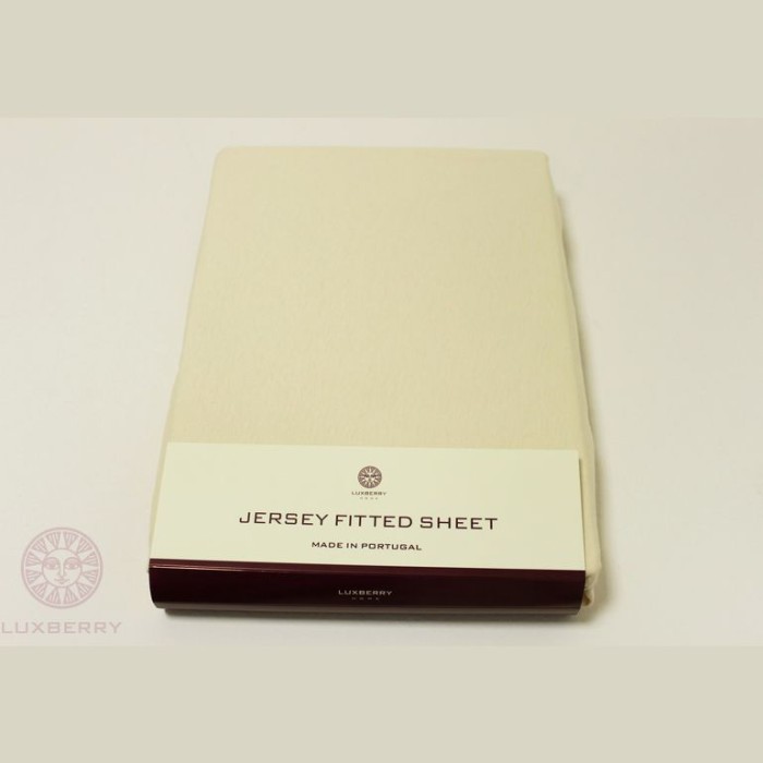 Простыня Luxberry на резинке, трикотаж, 200x220+30 см, экрю