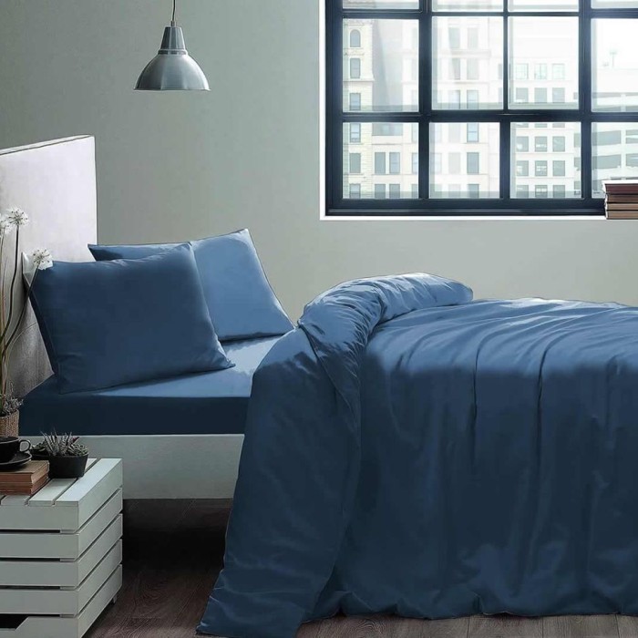 Постельное белье Tivolyo Deluxe "Basic", 2-х спальное (евро), голубой