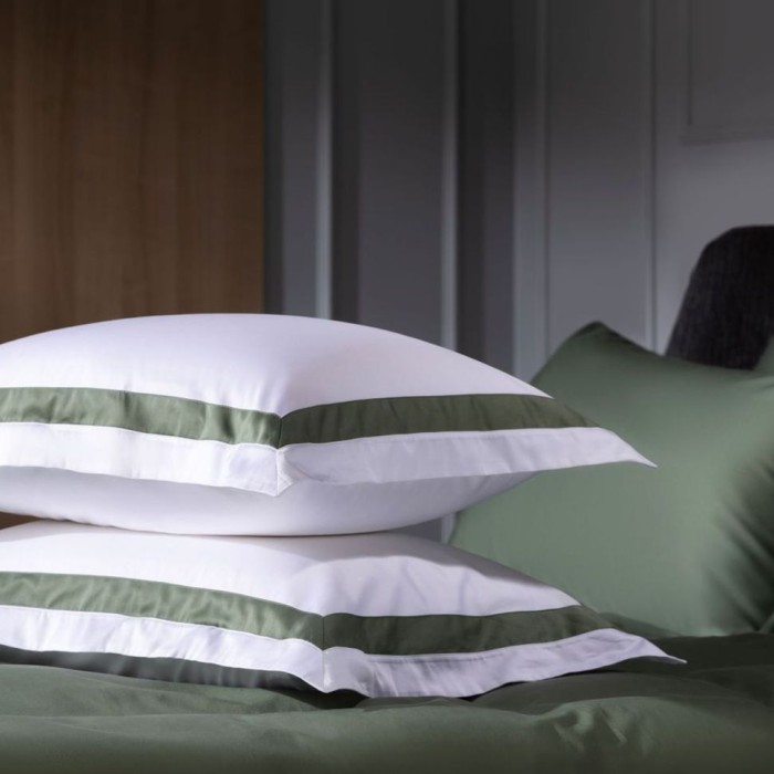 Наволочка German Grass широкая "Pine Green Allure", 50x70 см, 2 шт, белый