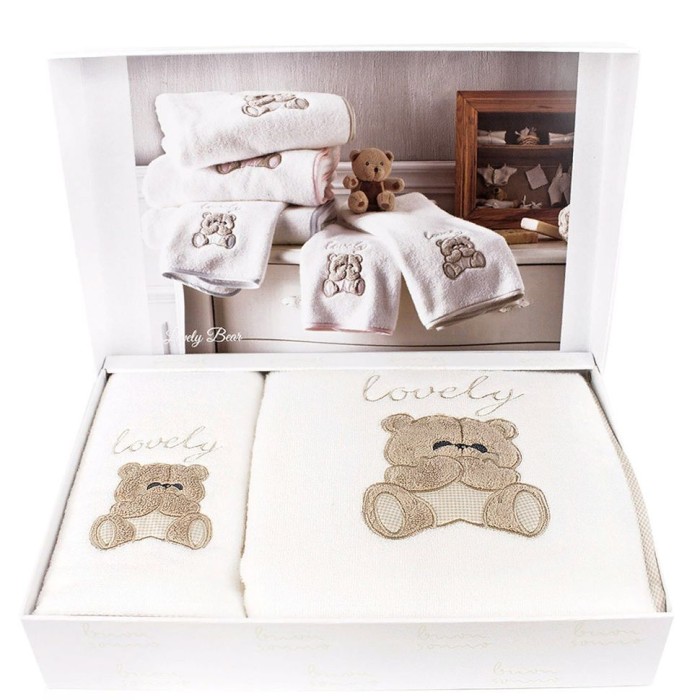 Набор полотенец Tivolyo детский "Lovely", 2 шт, бежевый