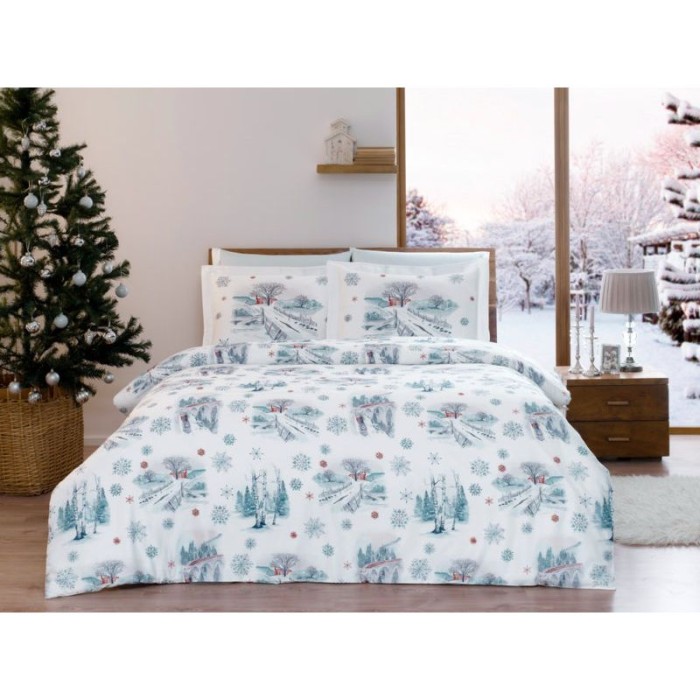 Постельное белье Tivolyo Deluxe "Christmas", 2-х спальное (евро), кремовый