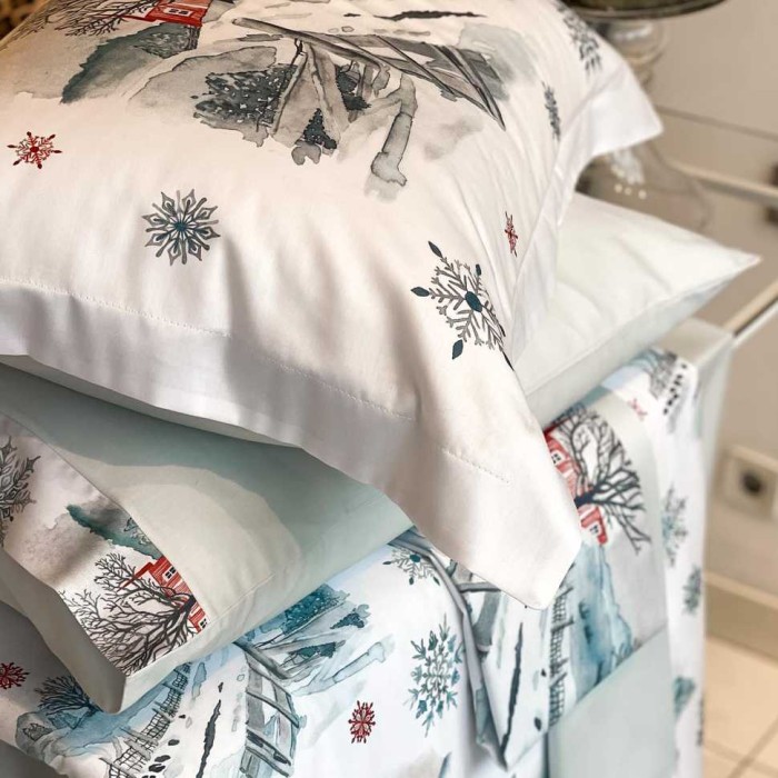 Постельное белье Tivolyo Deluxe "Christmas", 2-х спальное (евро), кремовый