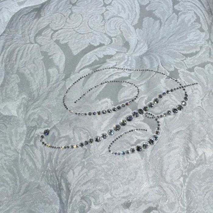 Покрывало BLUMARINE кристаллы "Petra", 270x270 см, жемчужный