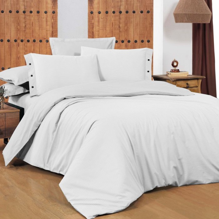 Постельное белье Sarev страйп "New Fancy", 2-х спальное (евро), белый