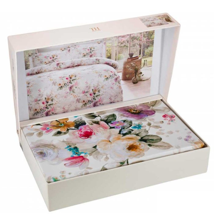 Постельное белье Tivolyo Deluxe "Finola", 2-х спальное (евро), кремовый