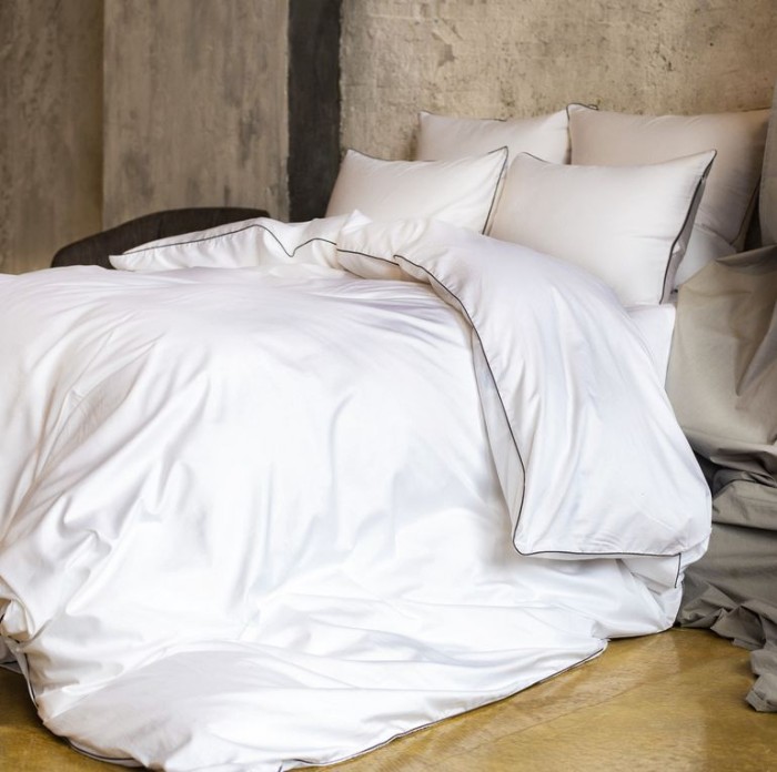 Наволочка German Grass "Innsbruck Gray", 70x70 см, 2 шт, белый