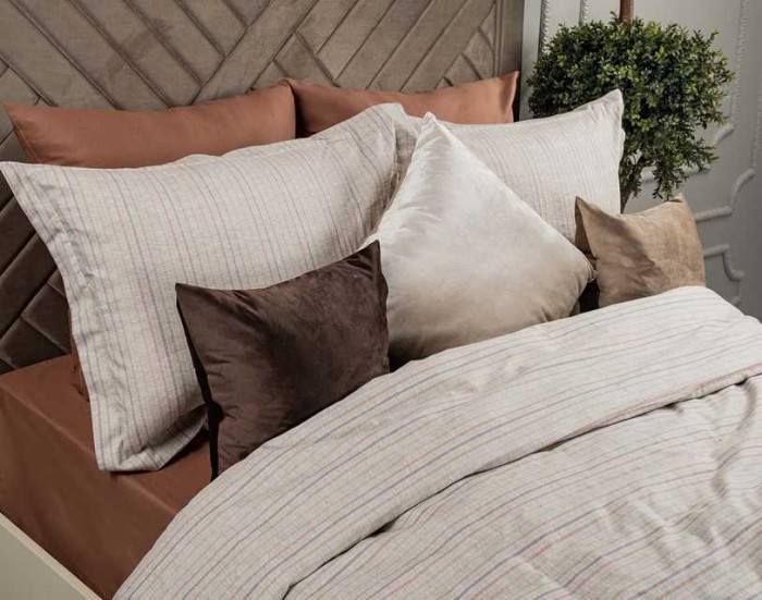 Постельное белье Arya Alamode "Gemini", 2-х спальное (евро), бежевый