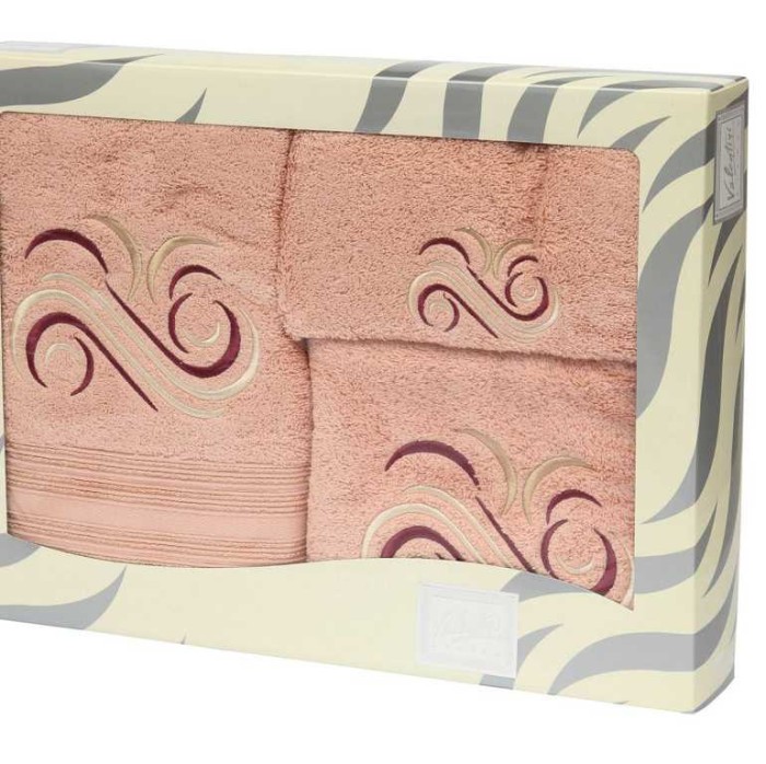 Комплект полотенец Valentini "81047", 2208, 3 шт, розовый