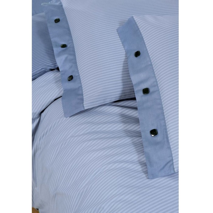 Постельное белье Sarev страйп "New Fancy", 2-х спальное (евро), голубой