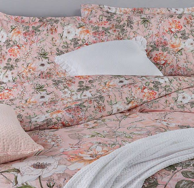 Постельное белье Mirabello "Rose Di Siepe 03R", 2-х спальное (евро), розовый