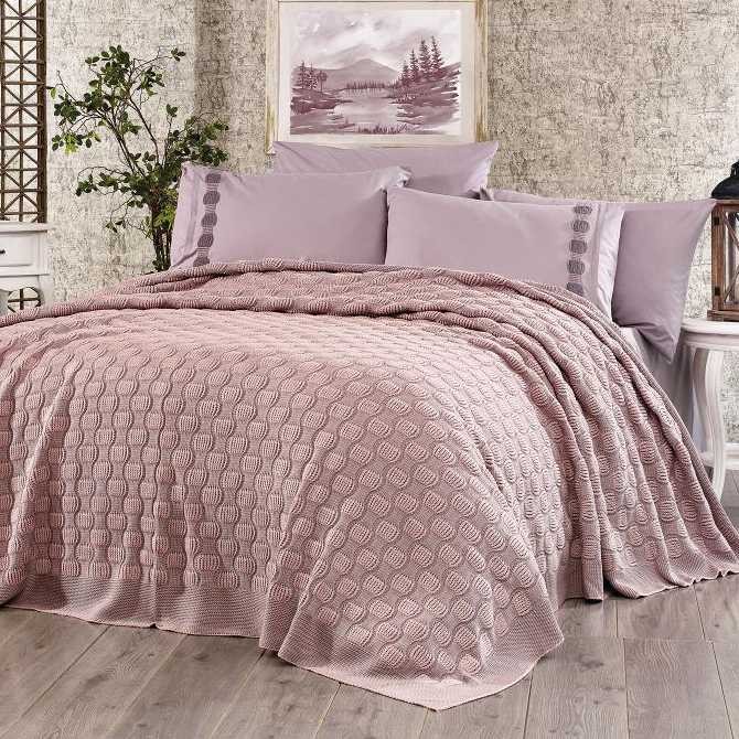 Постельное белье Do&Co с пледом "Twin", 2-х спальное (евро), лиловый