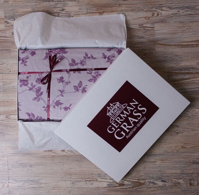 Постельное белье German Grass "Lilac Palette Grass", 2-х спальное (евро), черничный