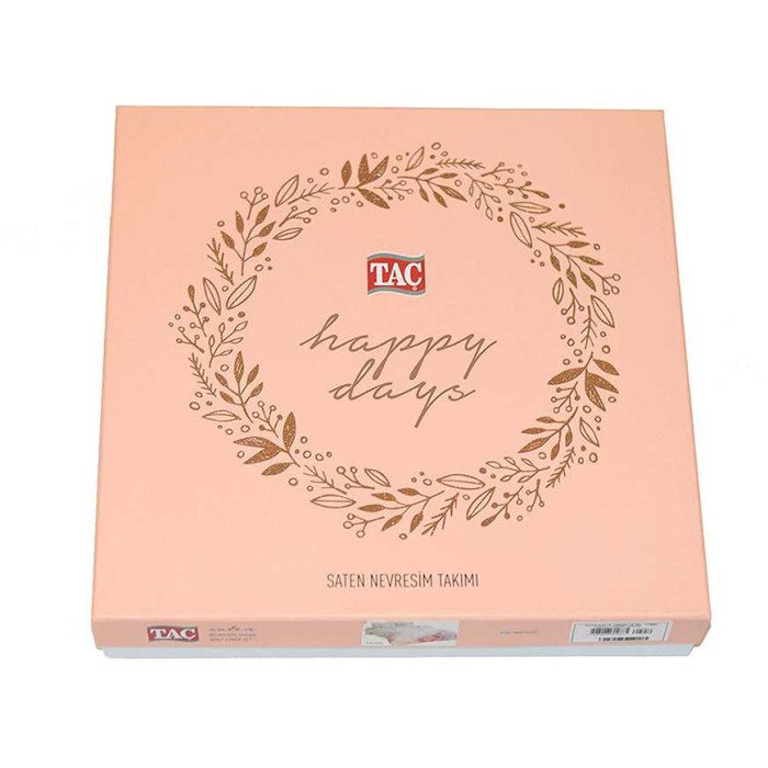 Постельное белье Tac Saten "Pandora", 2-х спальное (евро), синий