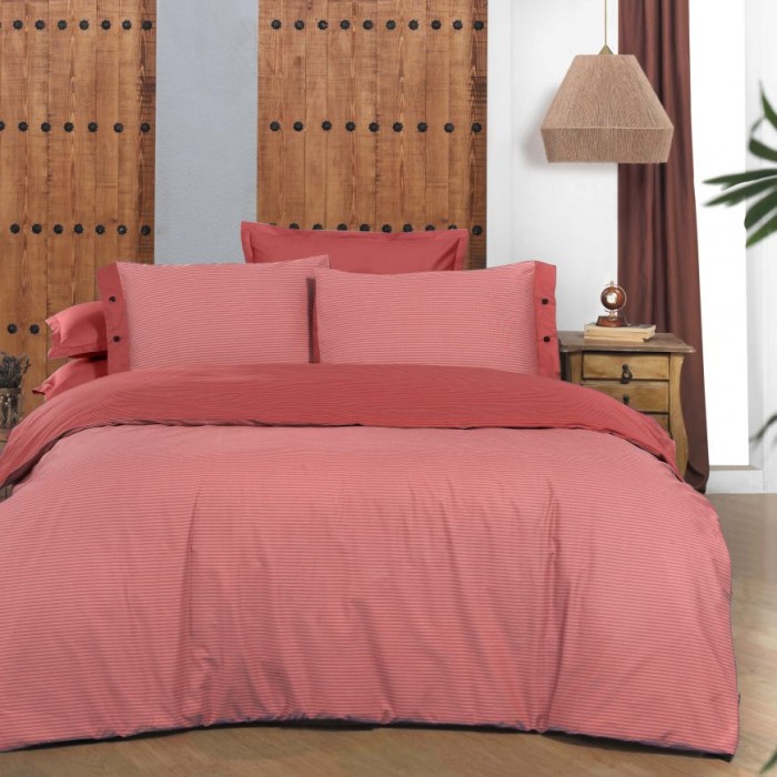 Постельное белье Sarev страйп "New Fancy", 2-х спальное (евро), красный