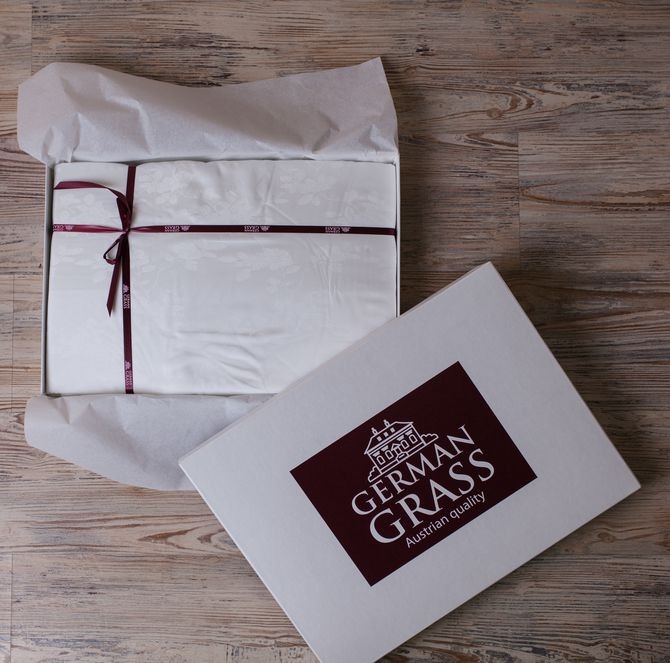 Постельное белье German Grass "Platinum Palette Grass", семейное, платиновый