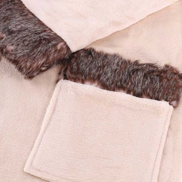 Халат Arya велюровый с мехом "Luxury", XL, экрю