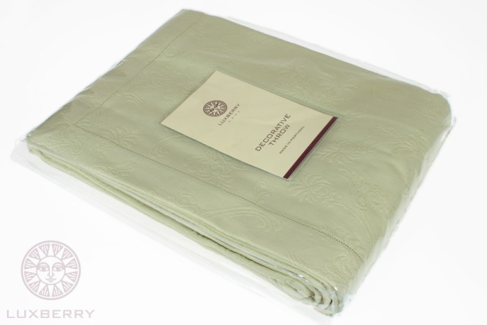 Наволочка Luxberry "Country" с мережкой, 47x47см, зеленый