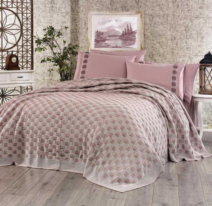 Постельное белье Do&Co с пледом "Twin", 2-х спальное (евро), розовый