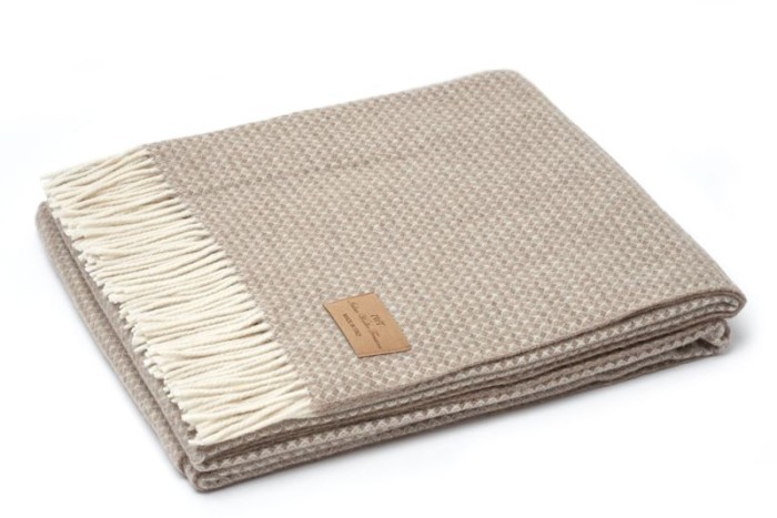 Плед IWT Srl шерсть "Asmana 400 3", 150x200 cм, светло-коричневый