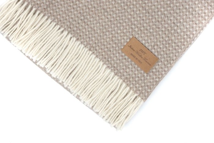 Плед IWT Srl шерсть "Asmana 400 3", 150x200 cм, светло-коричневый