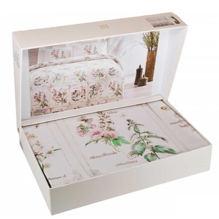 Постельное белье Tivolyo Deluxe "Florine", 1,5 спальное, кремовый