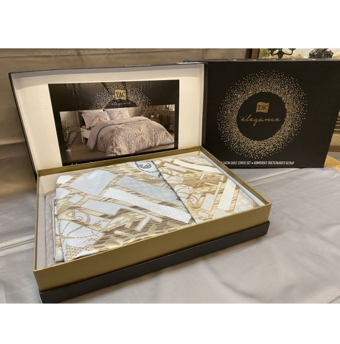 Постельное белье Tac Delux "Neira", семейное, кофейный