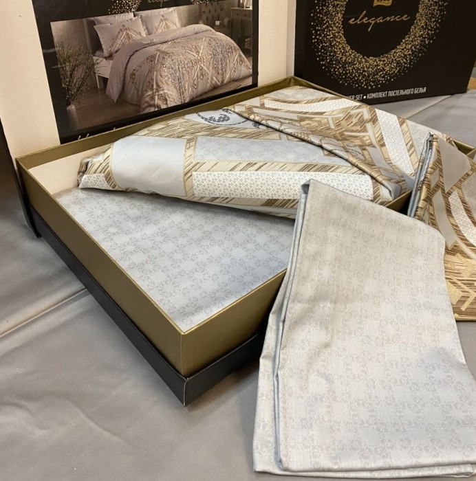 Постельное белье Tac Delux "Neira", семейное, кофейный