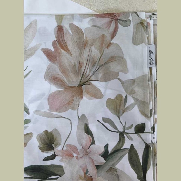 Постельное белье Mirabello перкаль "Clematis", 2-х спальное (евро), белый