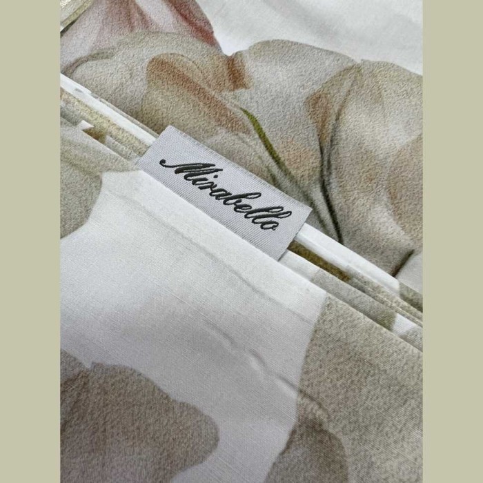 Постельное белье Mirabello перкаль "Clematis", 2-х спальное (евро), белый