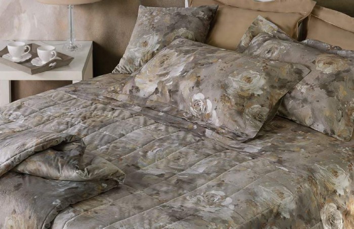 Постельное белье Mirabello "Glitter Rose G06", 2-х спальное (евро), бежевый