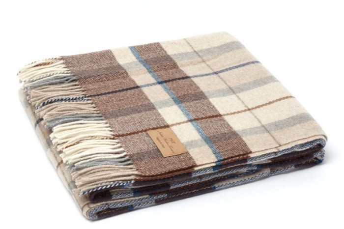 Плед IWT Srl шерсть "Lucca 1", 150x200 cм, бежево-коричневый