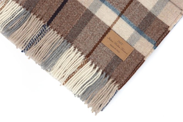 Плед IWT Srl шерсть "Lucca 1", 150x200 cм, бежево-коричневый